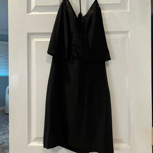 Madewell Slip Dress With Lace Details Black